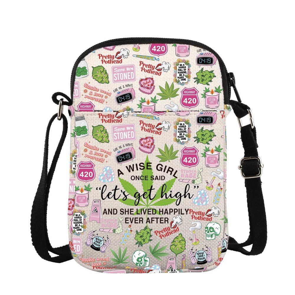 Weed Leaves Cross Body Bag Let'S Get Hh Messenger Bag Weed o_o